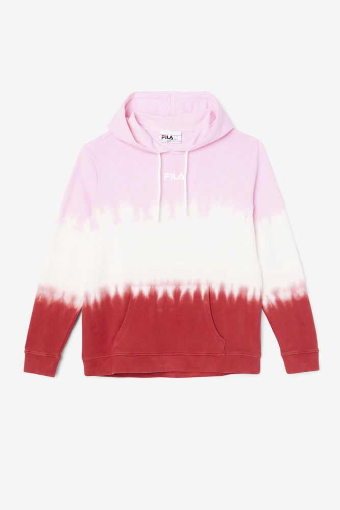 Fila Hettegenser Dame Hvite/Rød Aerolynn Tie Dye 805934-XWR